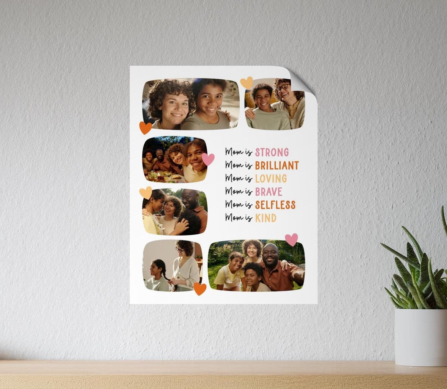 Mom Affirmation Heart Poster Poster