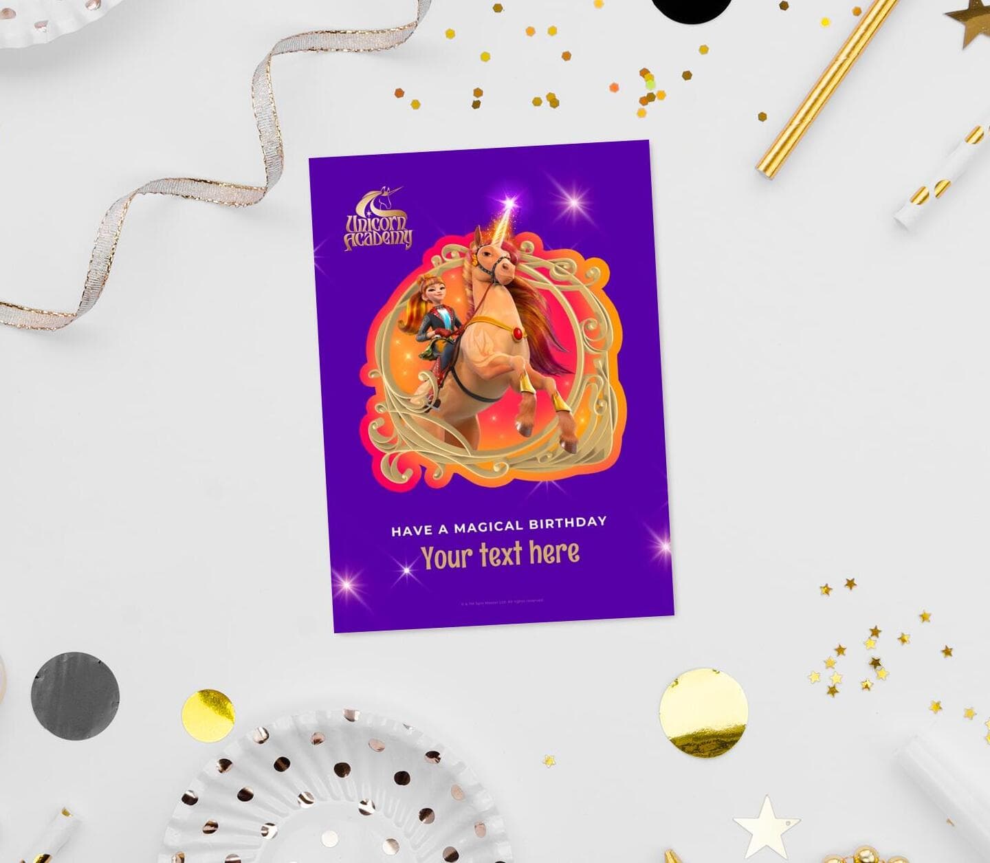 Unicorn Academy™ Magical Birthday Valentina And Cinder Card