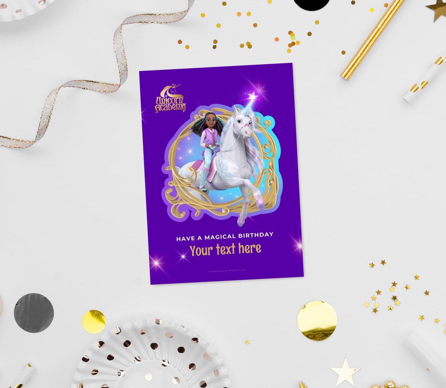 Unicorn Academy™ Magical Birthday Layla And Glacier Card