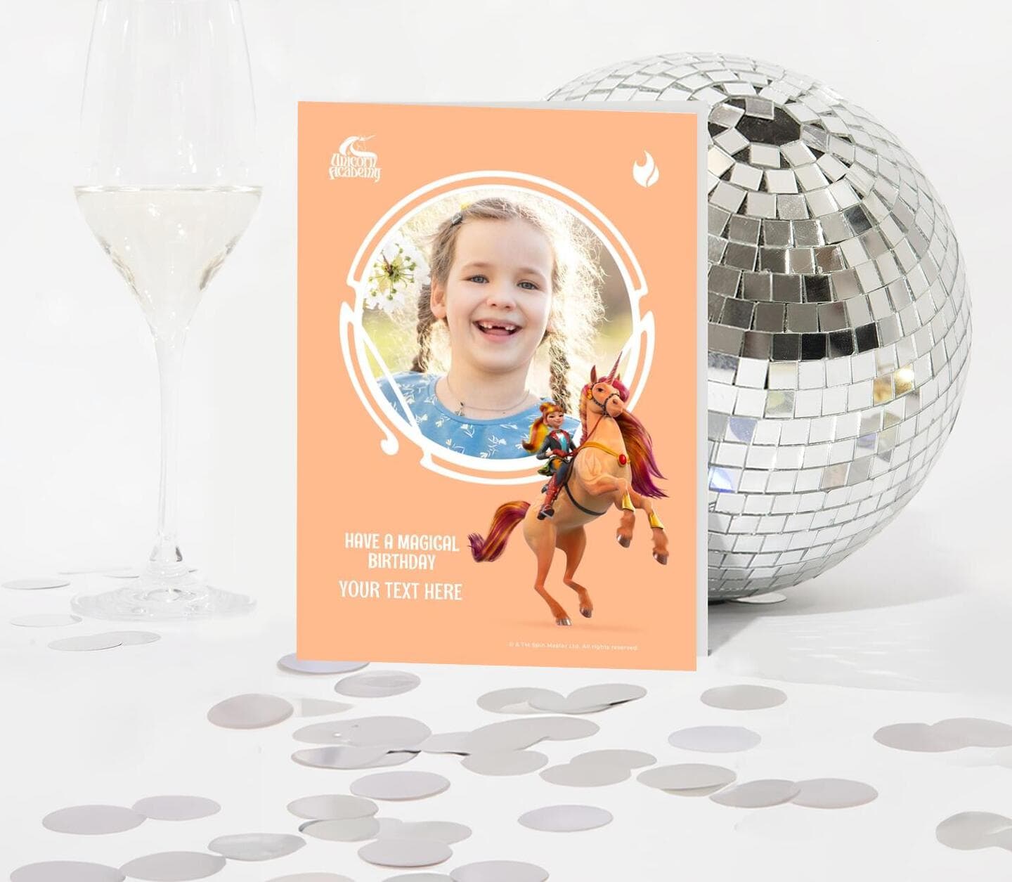 Unicorn Academy™ Valentina And Cinder Birthday Photo Card