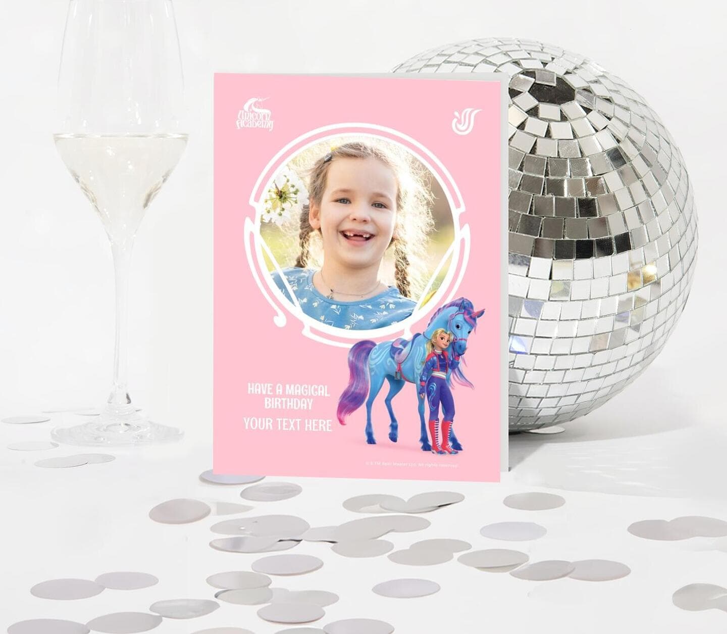 Unicorn Academy™ Isabel And River Birthday Photo Card