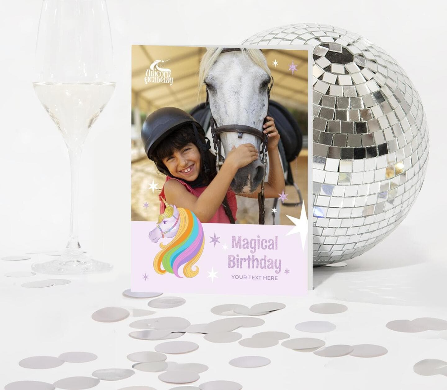 Unicorn Academy™ Magical Birthday Photo Card