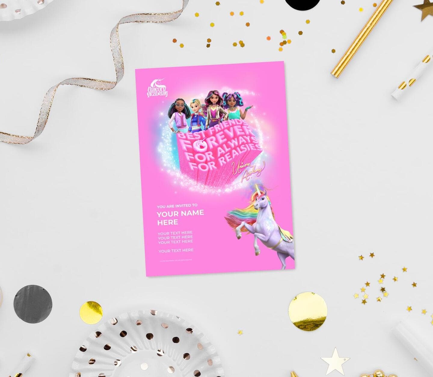 Unicorn Academy™ Best Friends Forever Invitation Card