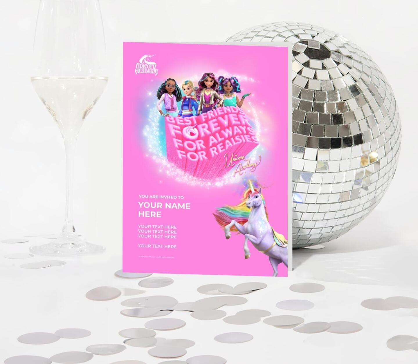 Unicorn Academy™ Best Friends Forever Invitation Card
