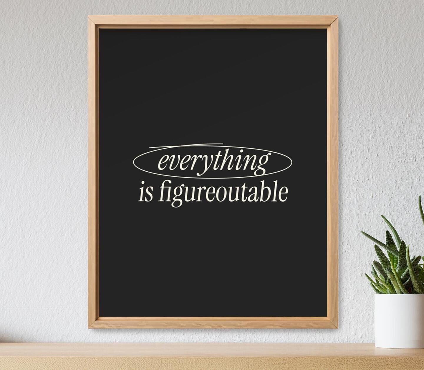 B&W Figureoutable Quote Poster