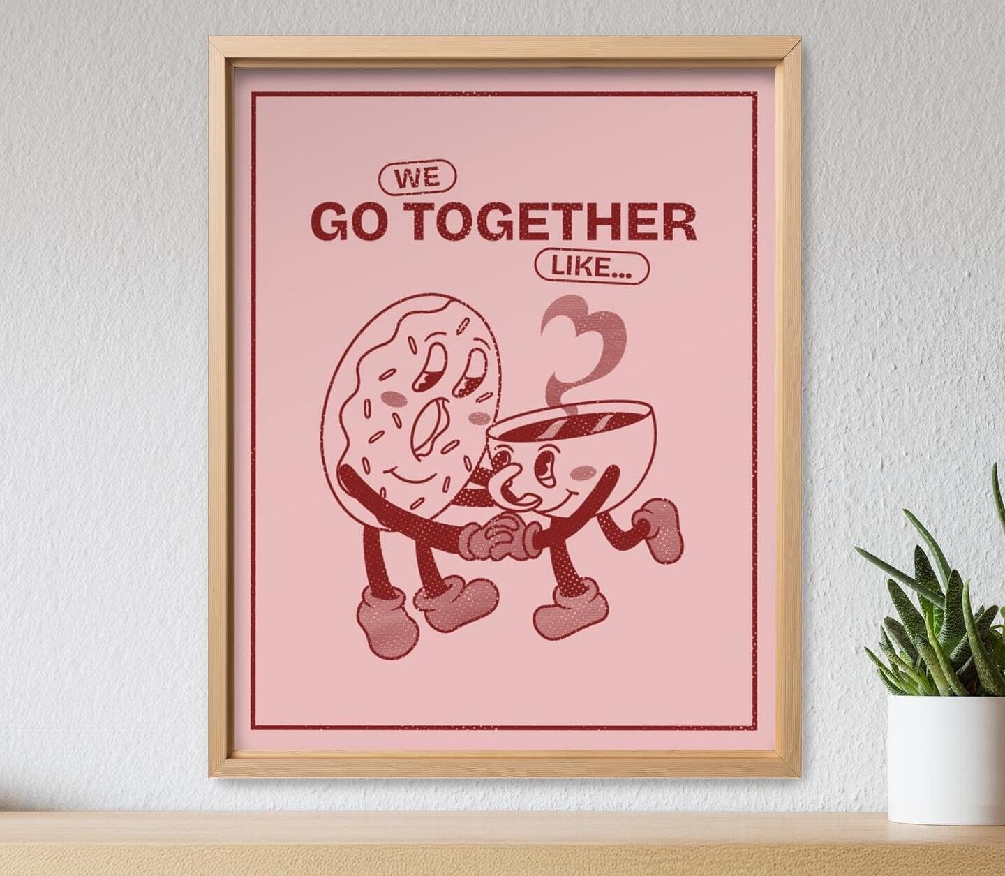 Full Pink Retro Cartoon Poster Poster