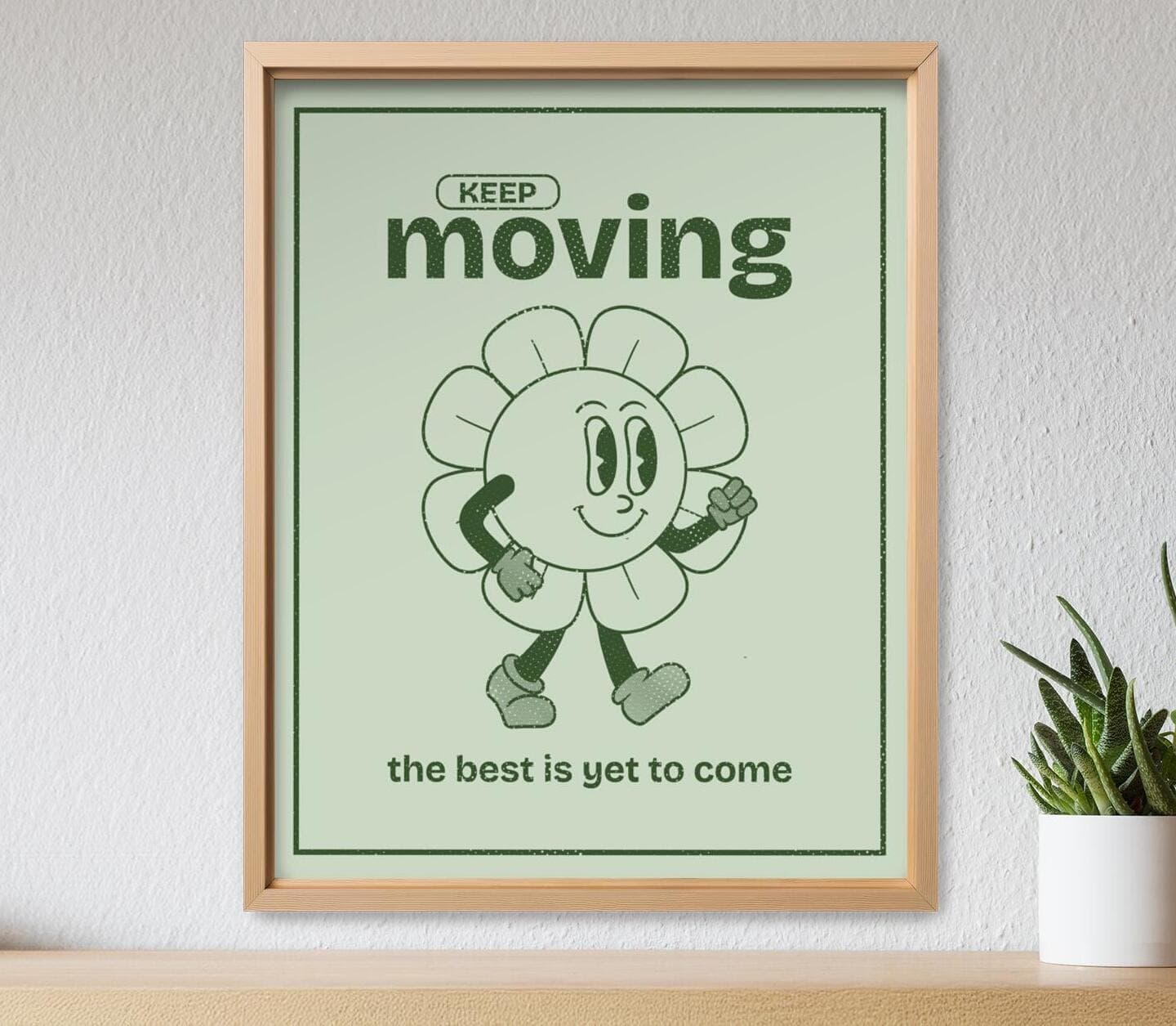Full Green Retro Cartoon Poster Poster