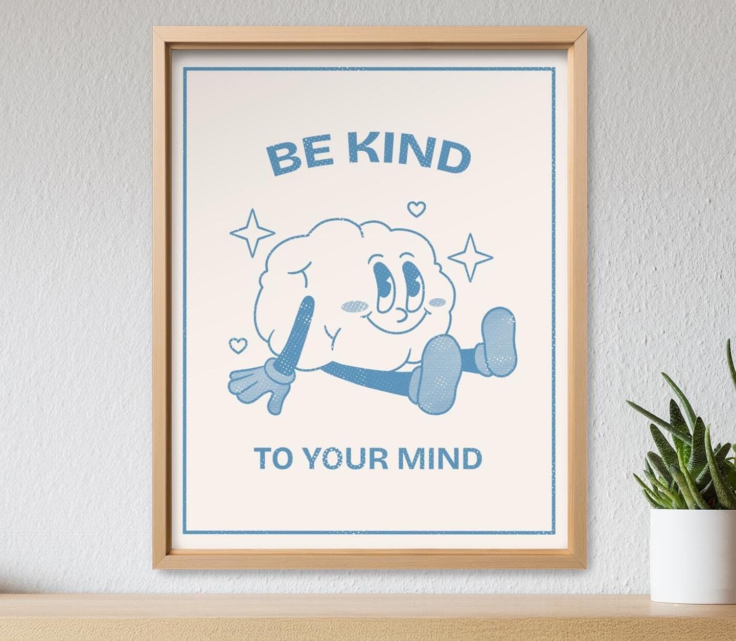 Blue Retro Cartoon Poster Poster