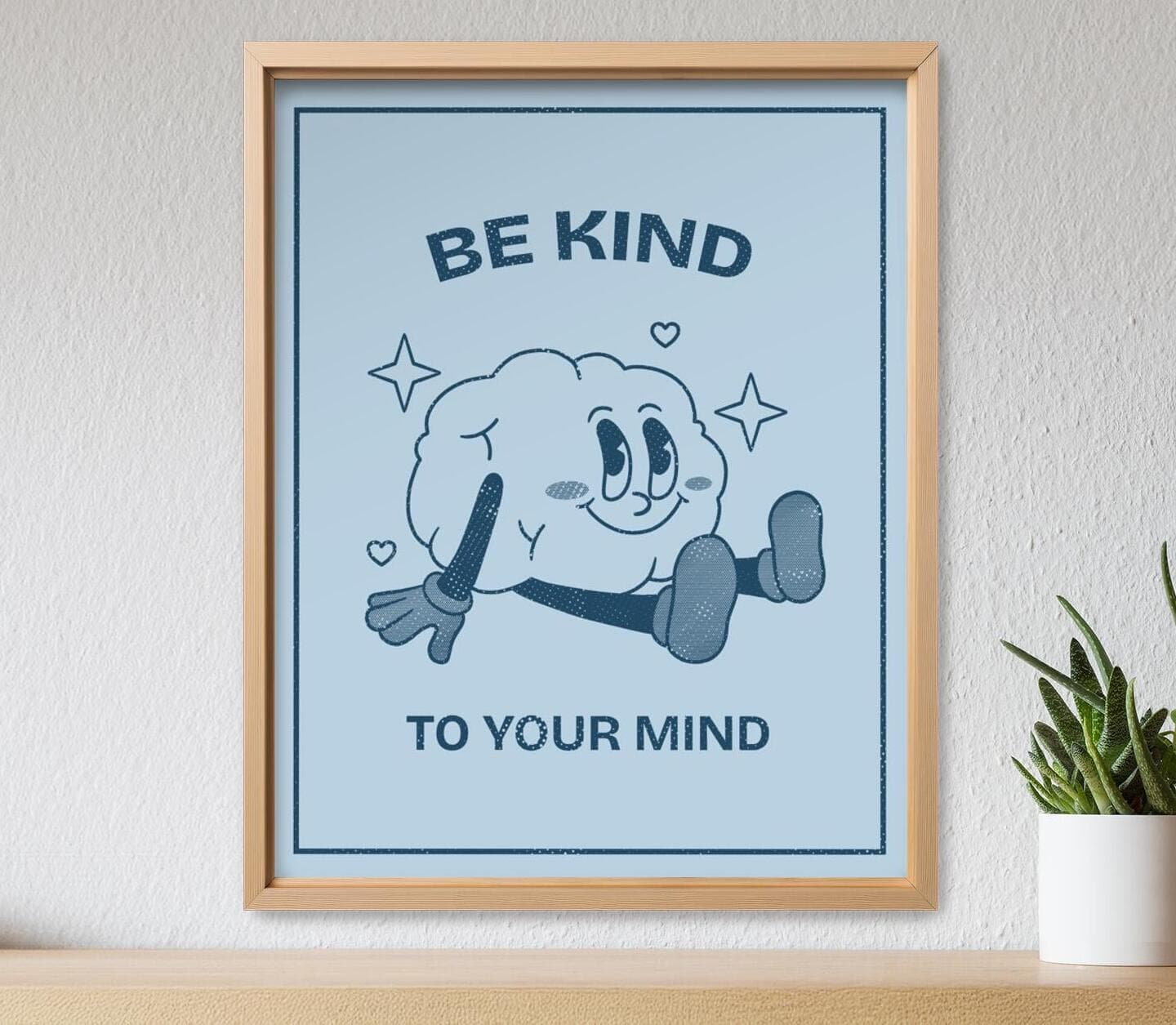 Full Blue Retro Cartoon Poster Poster