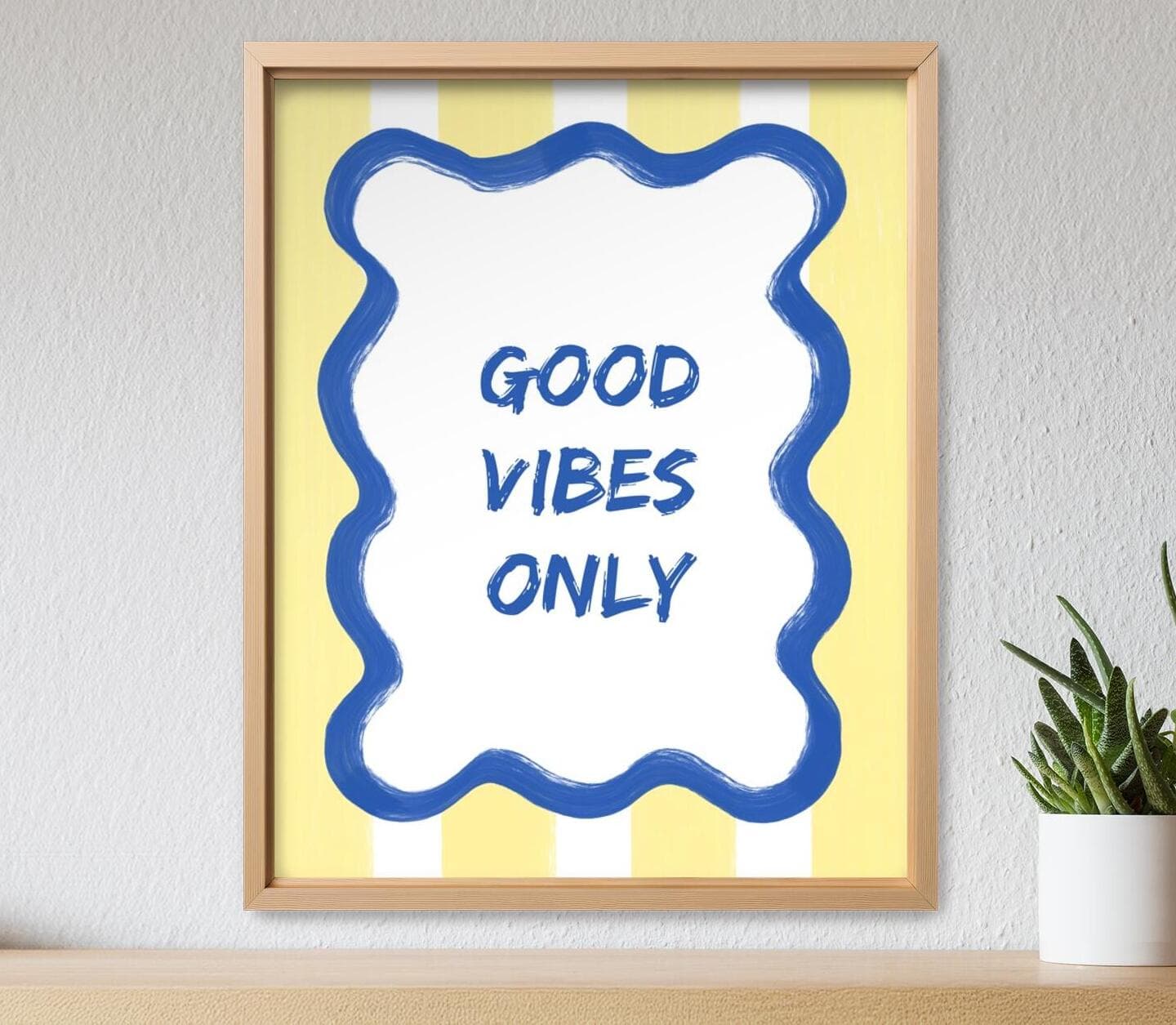 Good Vibes Only Yellow Quote Poster
