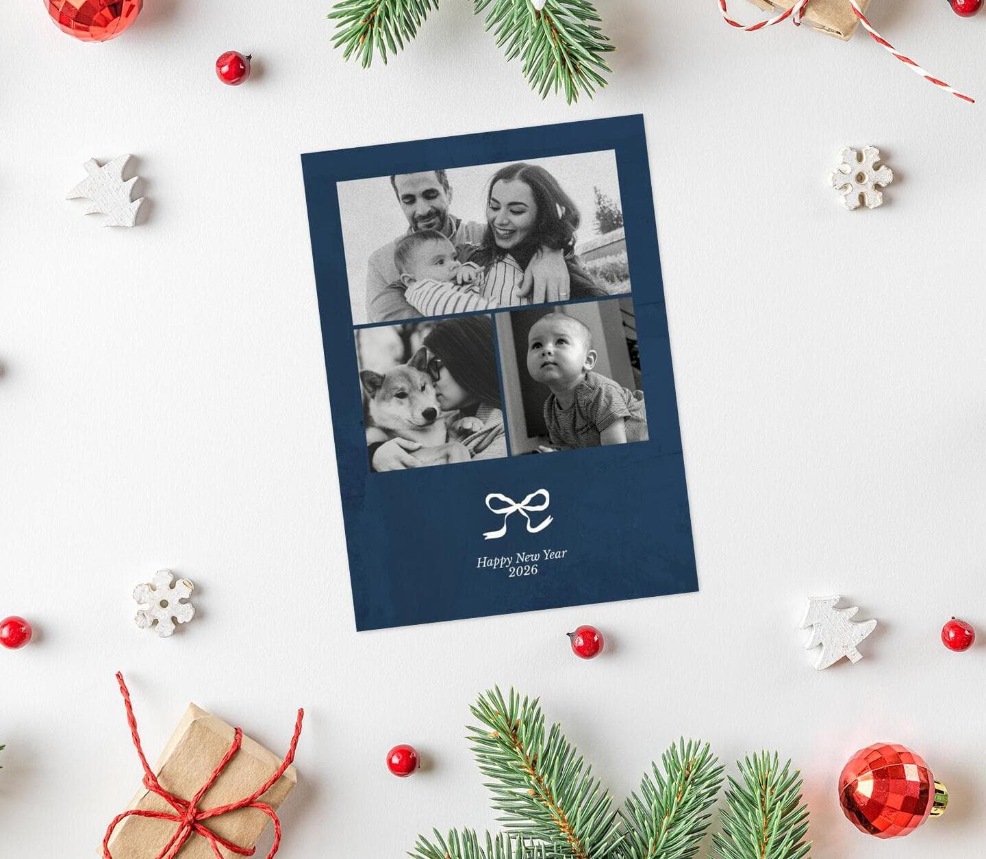 Blue Elegant Bow Tie Card