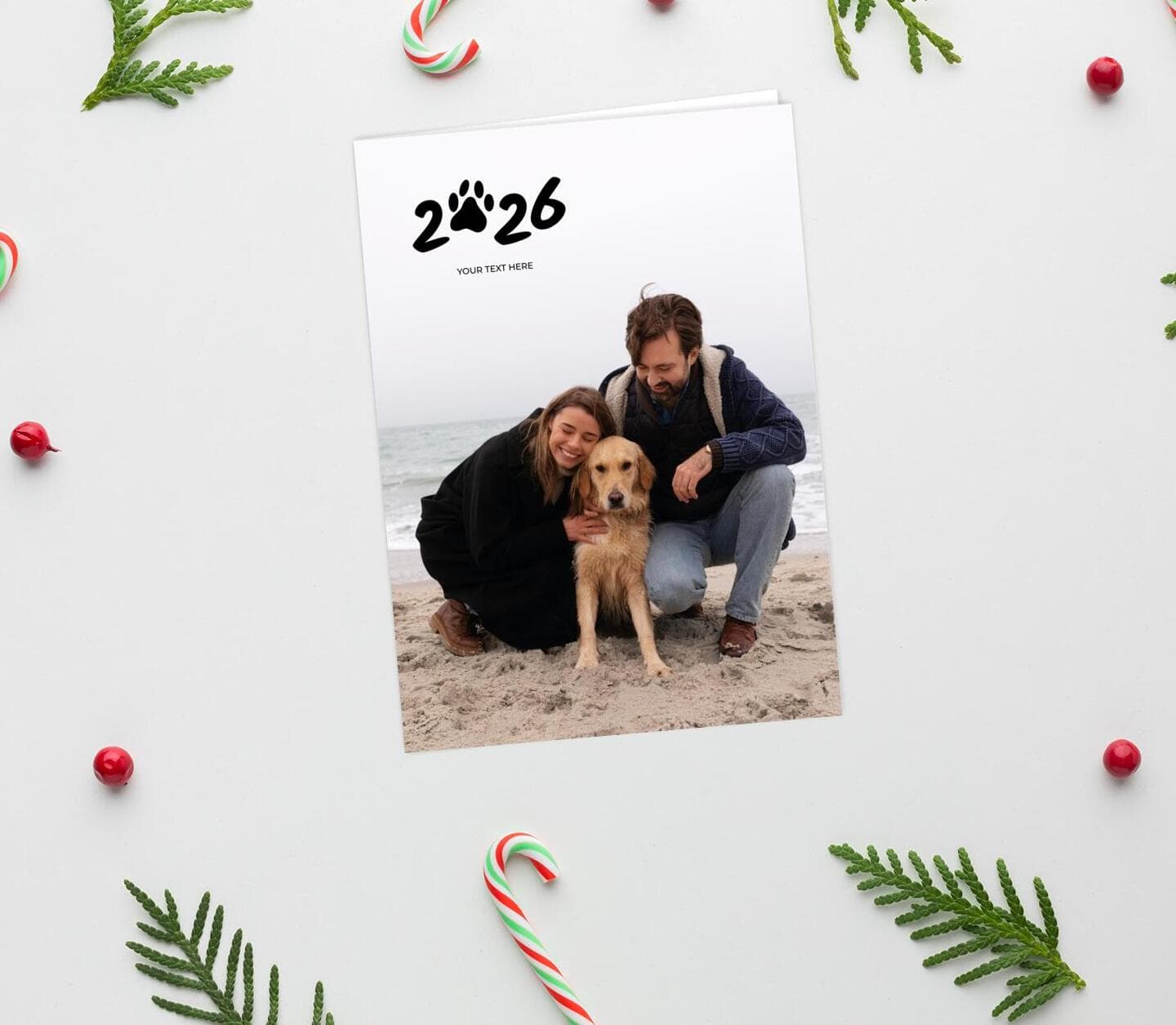 Pets New Year Black Card