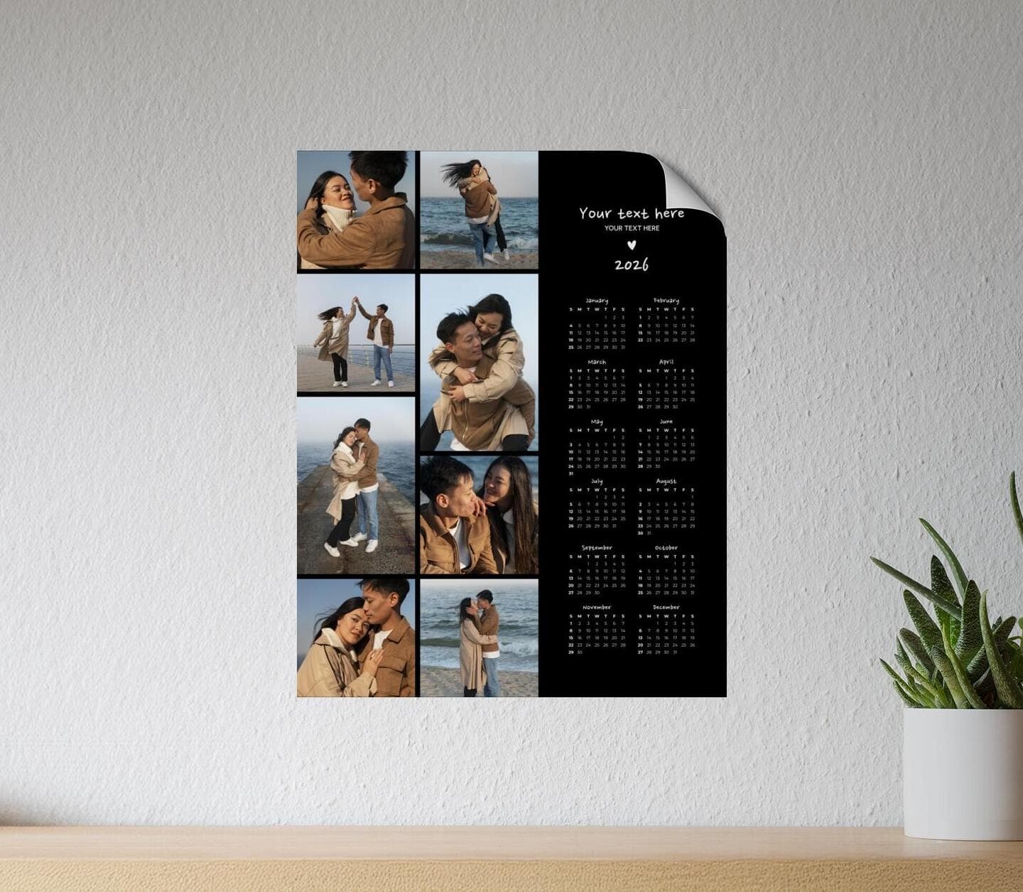 Classical Side Calendar Black Poster