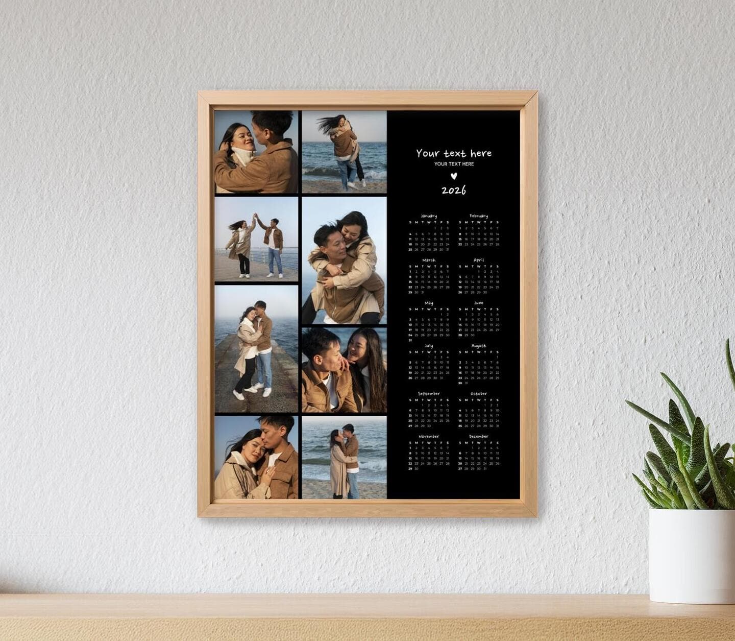 Classical Side Calendar Black Poster