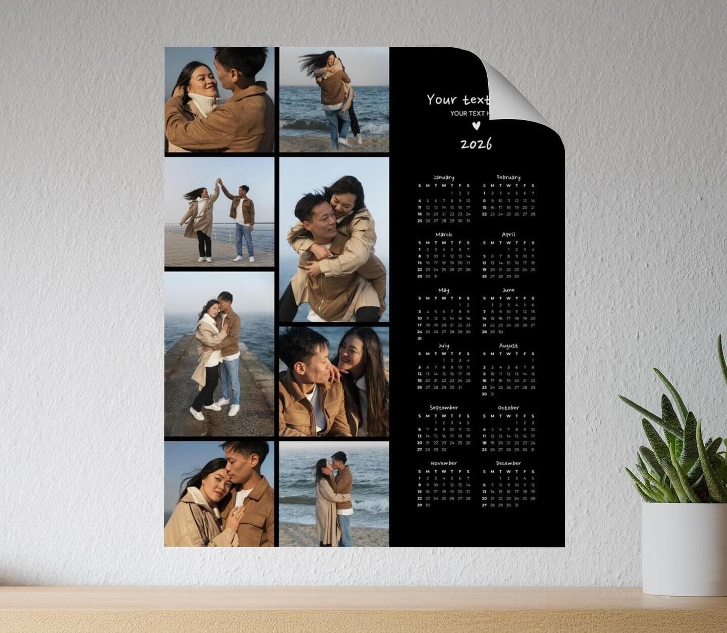 Classical Side Calendar Black Poster