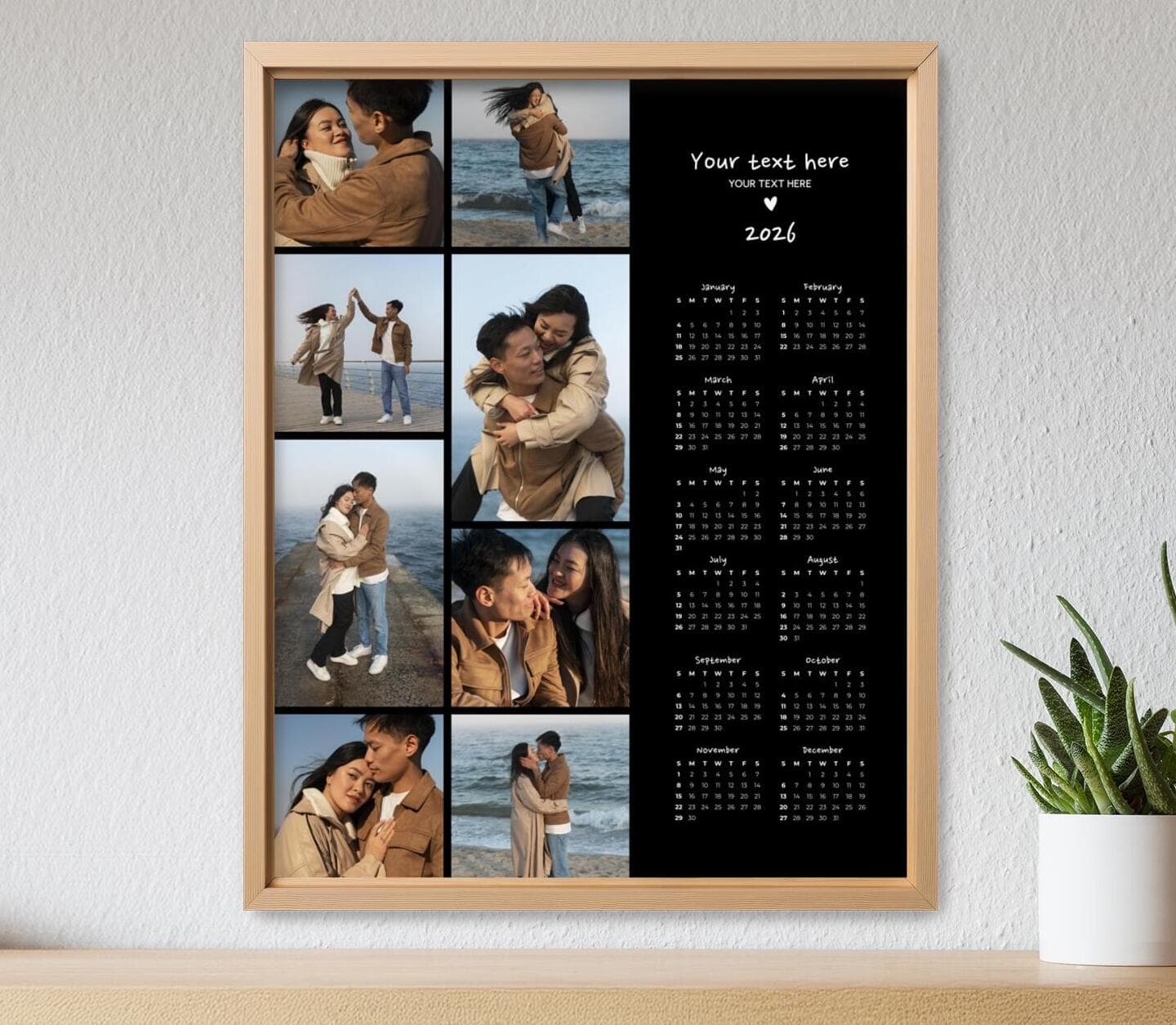 Classical Side Calendar Black Poster