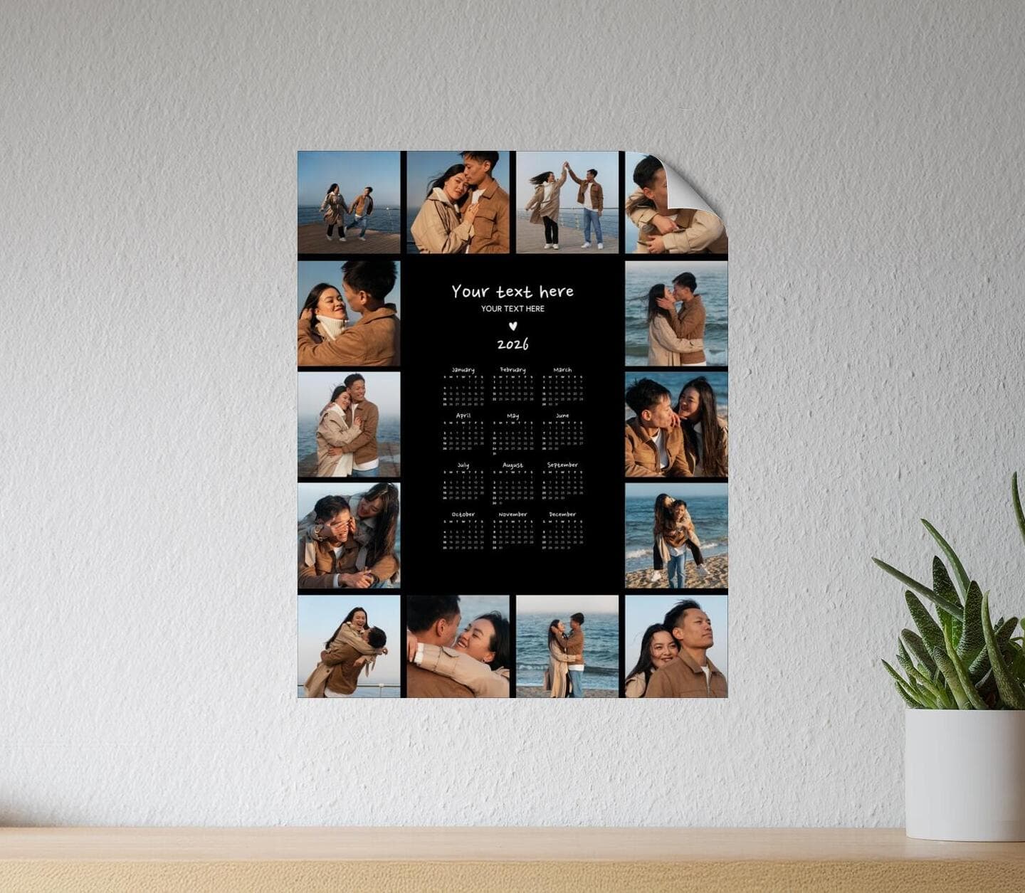 Black Classical Calendar Poster