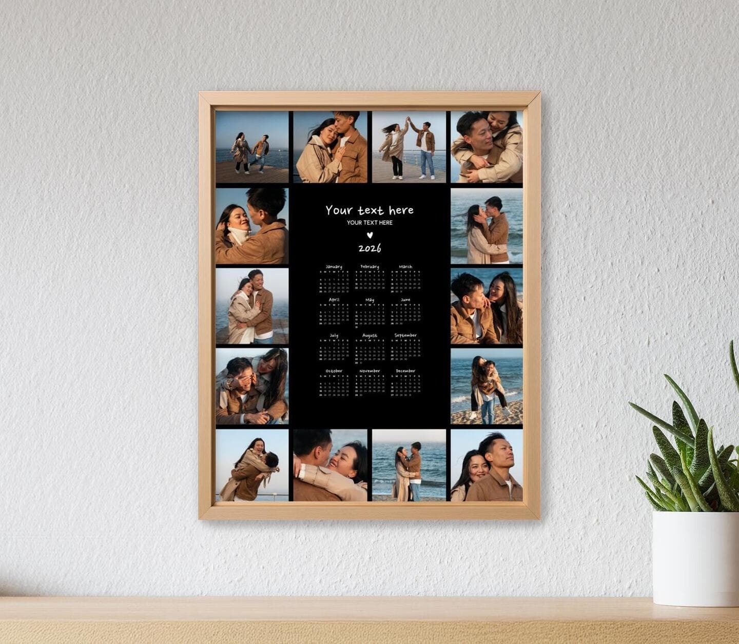 Black Classical Calendar Poster