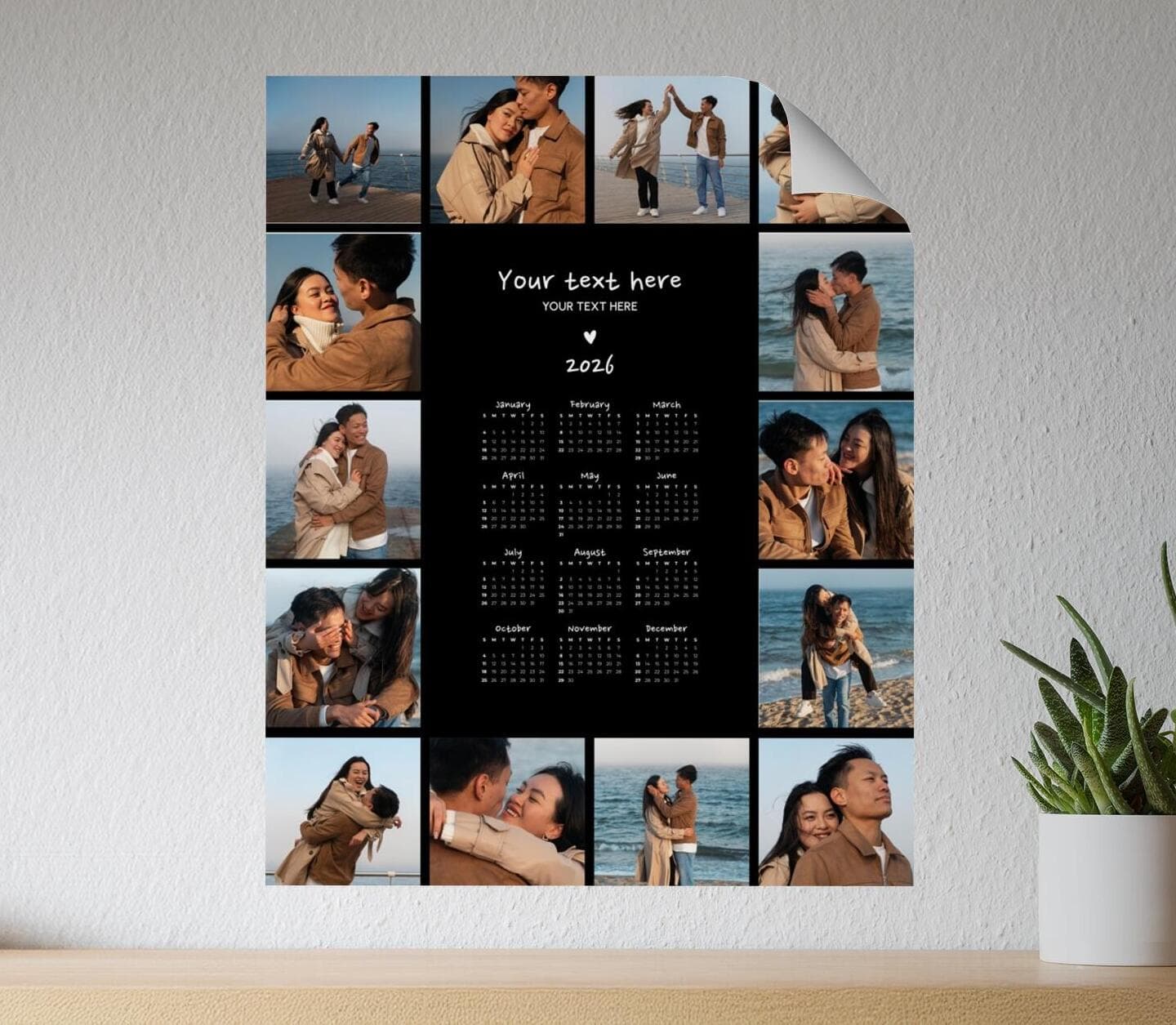 Black Classical Calendar Poster