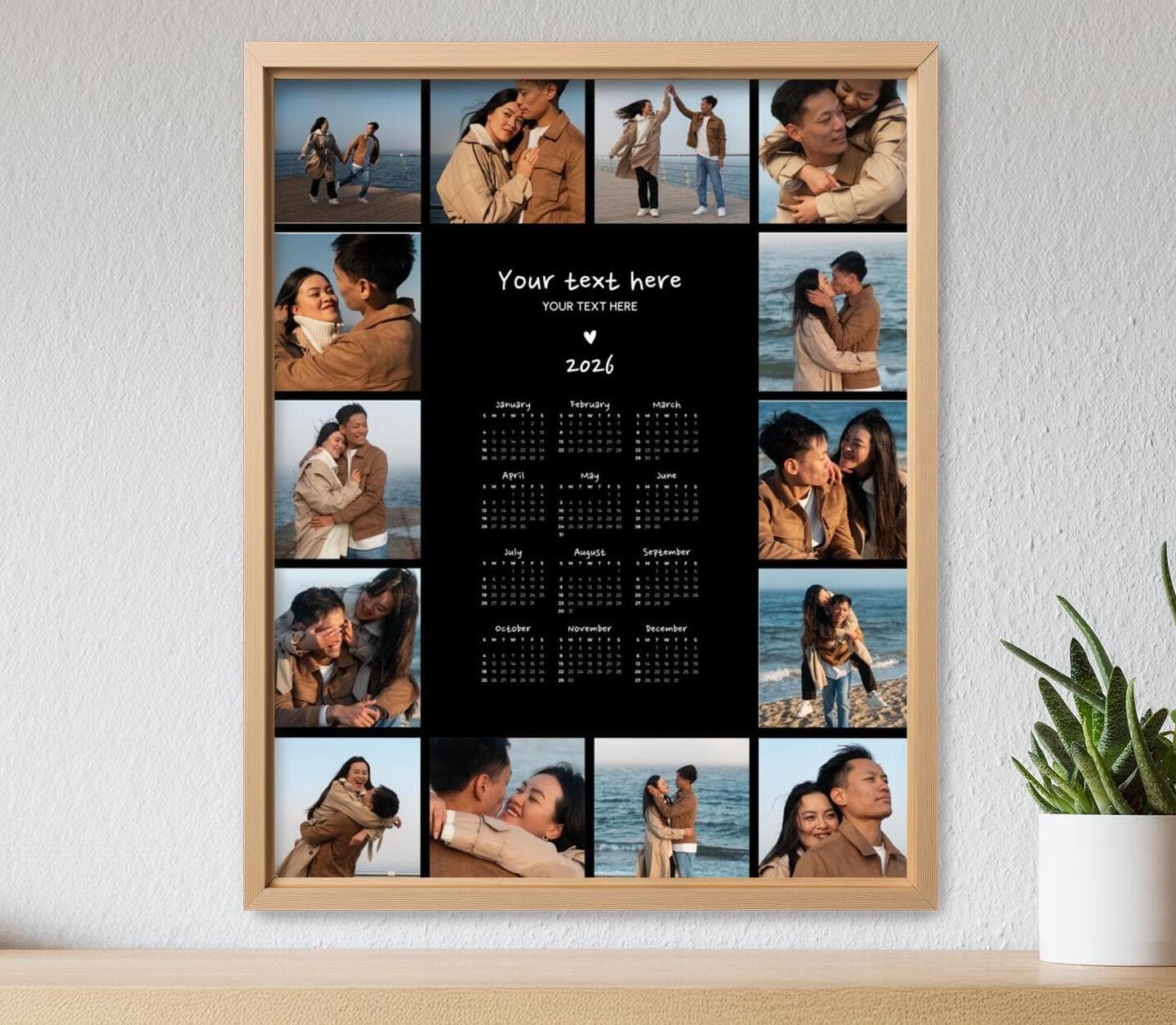 Black Classical Calendar Poster