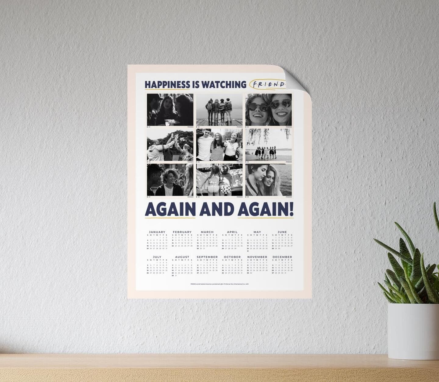 Friends™ Happiness Is Watching  Calendar Poster