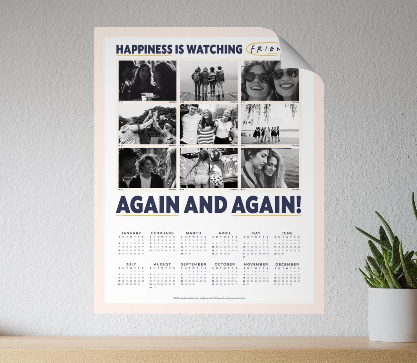 Friends™ Happiness Is Watching  Calendar Poster