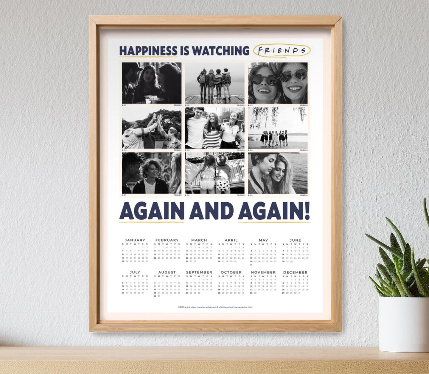 Friends™ Happiness Is Watching  Calendar Poster