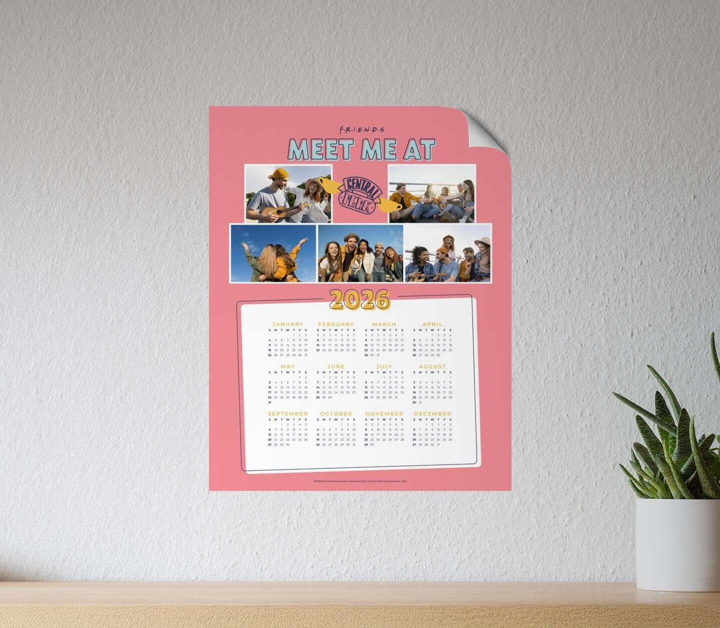 Friends™ Central Perk Cups Pink Calendar Poster