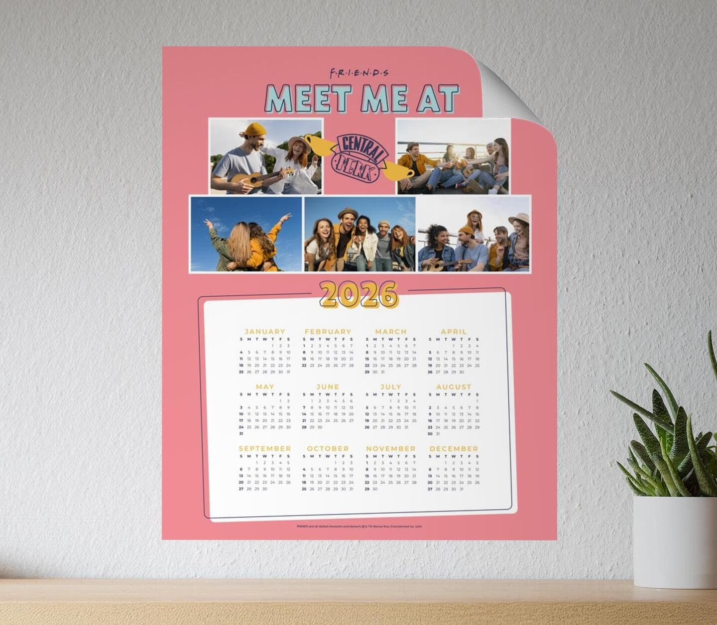Friends™ Central Perk Cups Pink Calendar Poster