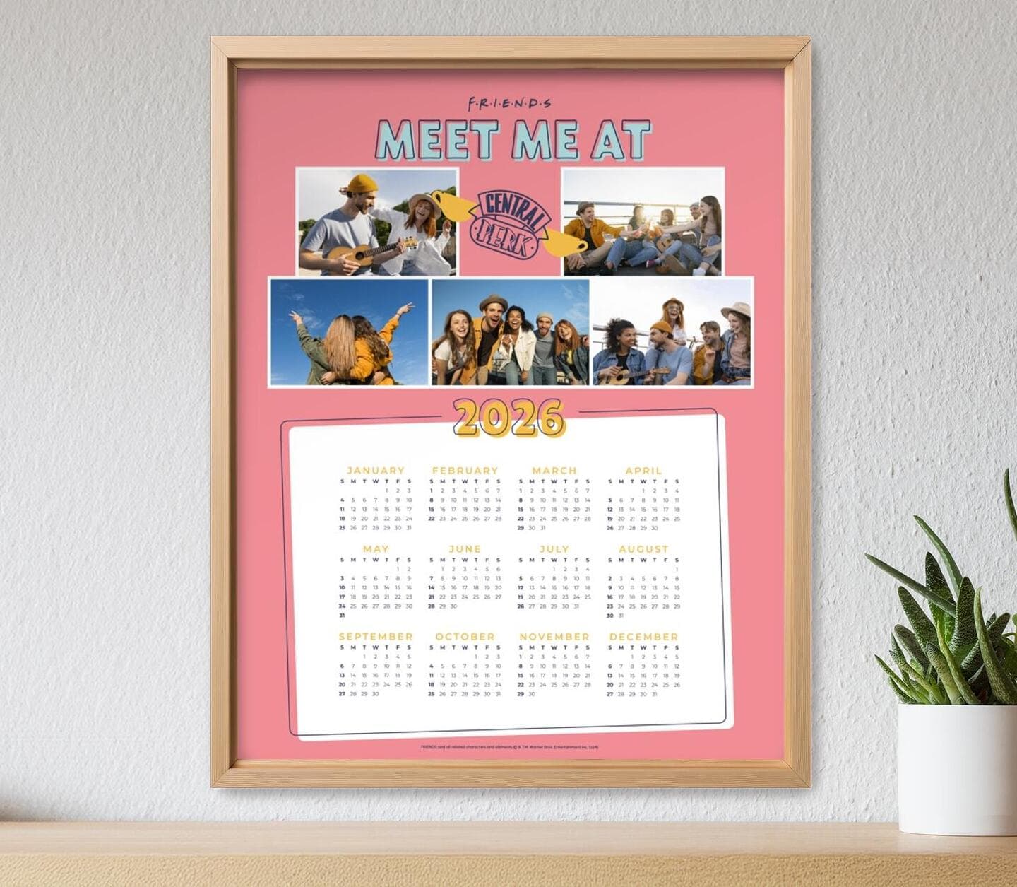 Friends™ Central Perk Cups Pink Calendar Poster