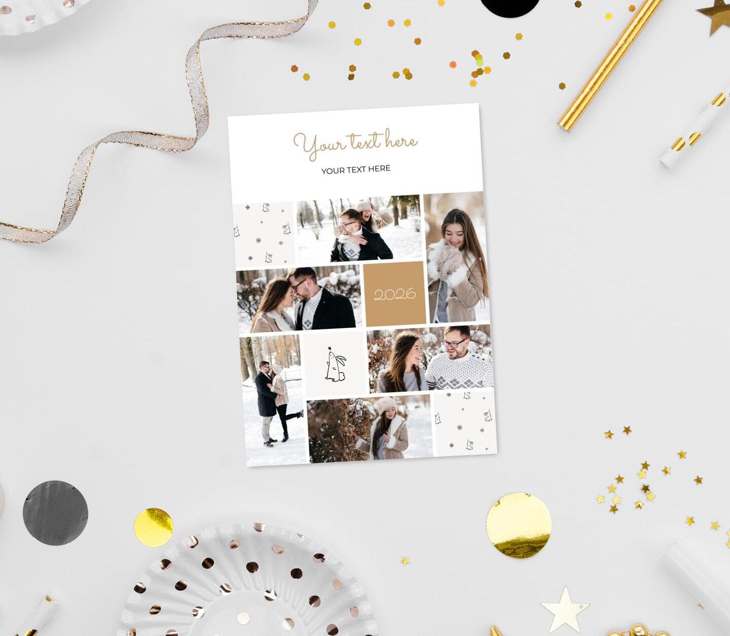 Winter Knitted Pattern Card