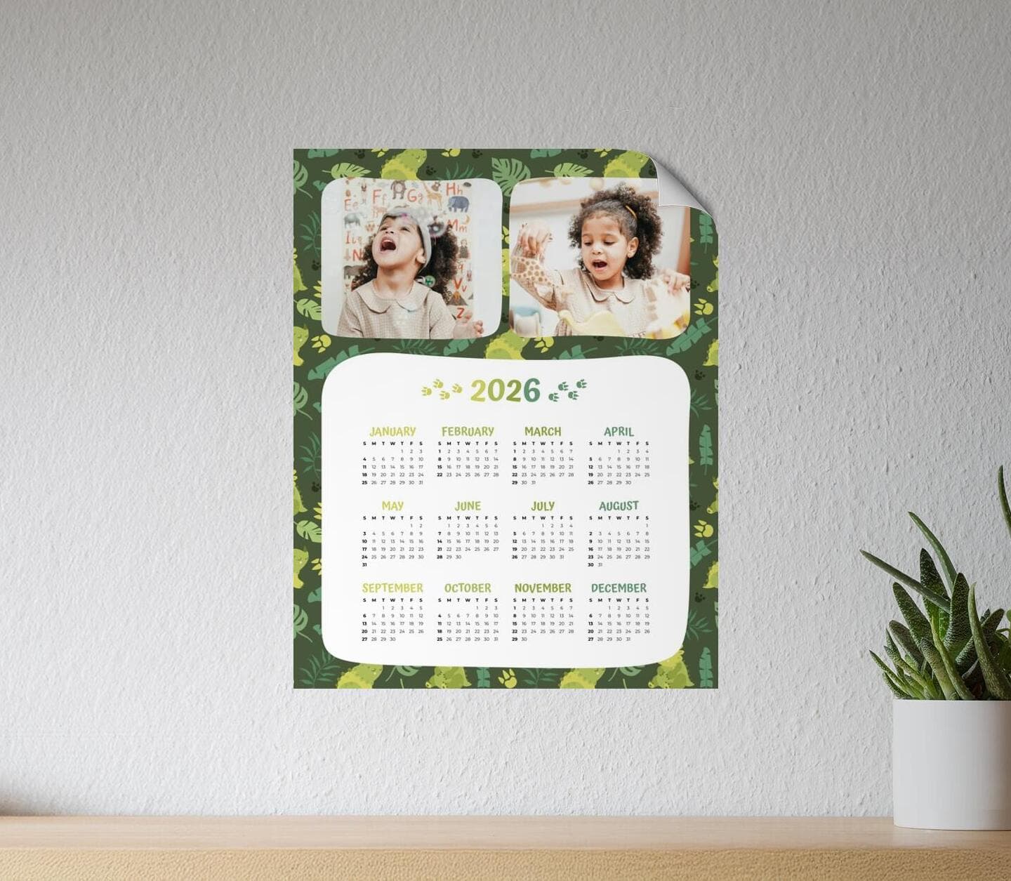 Dino Calendar Poster