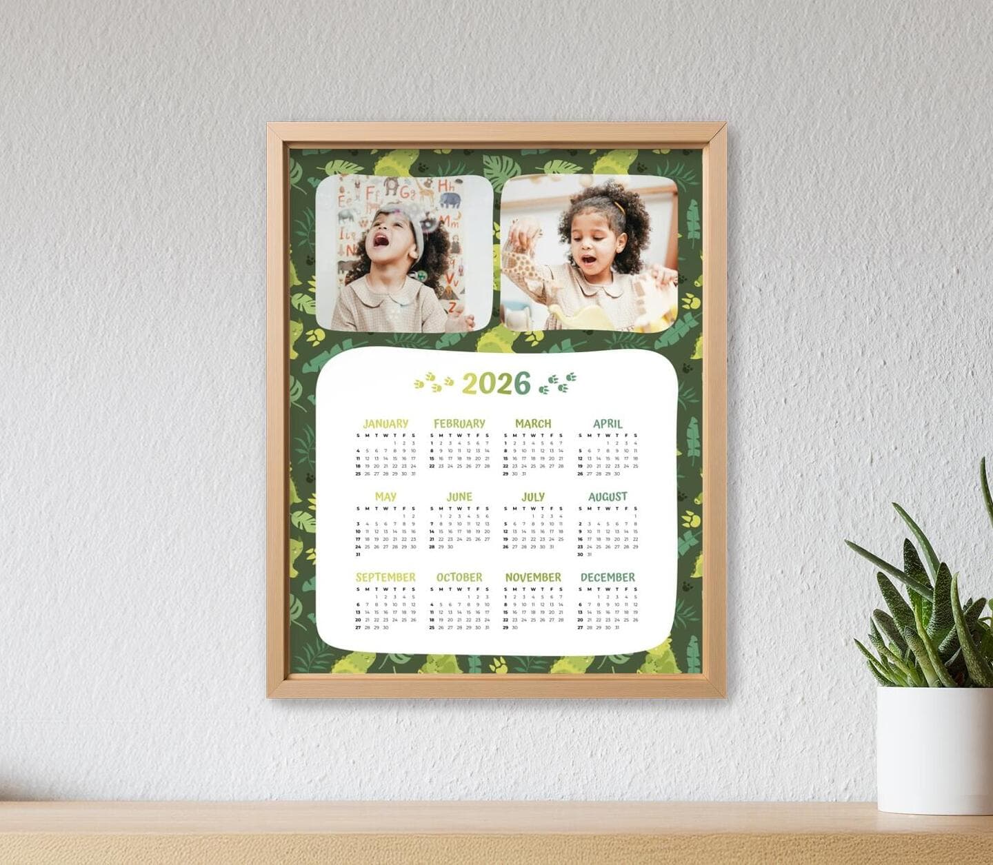 Dino Calendar Poster