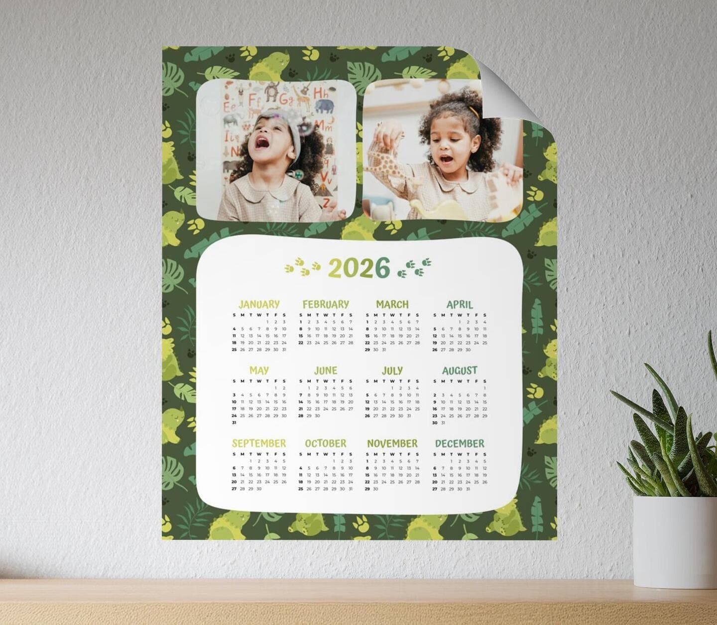 Dino Calendar Poster