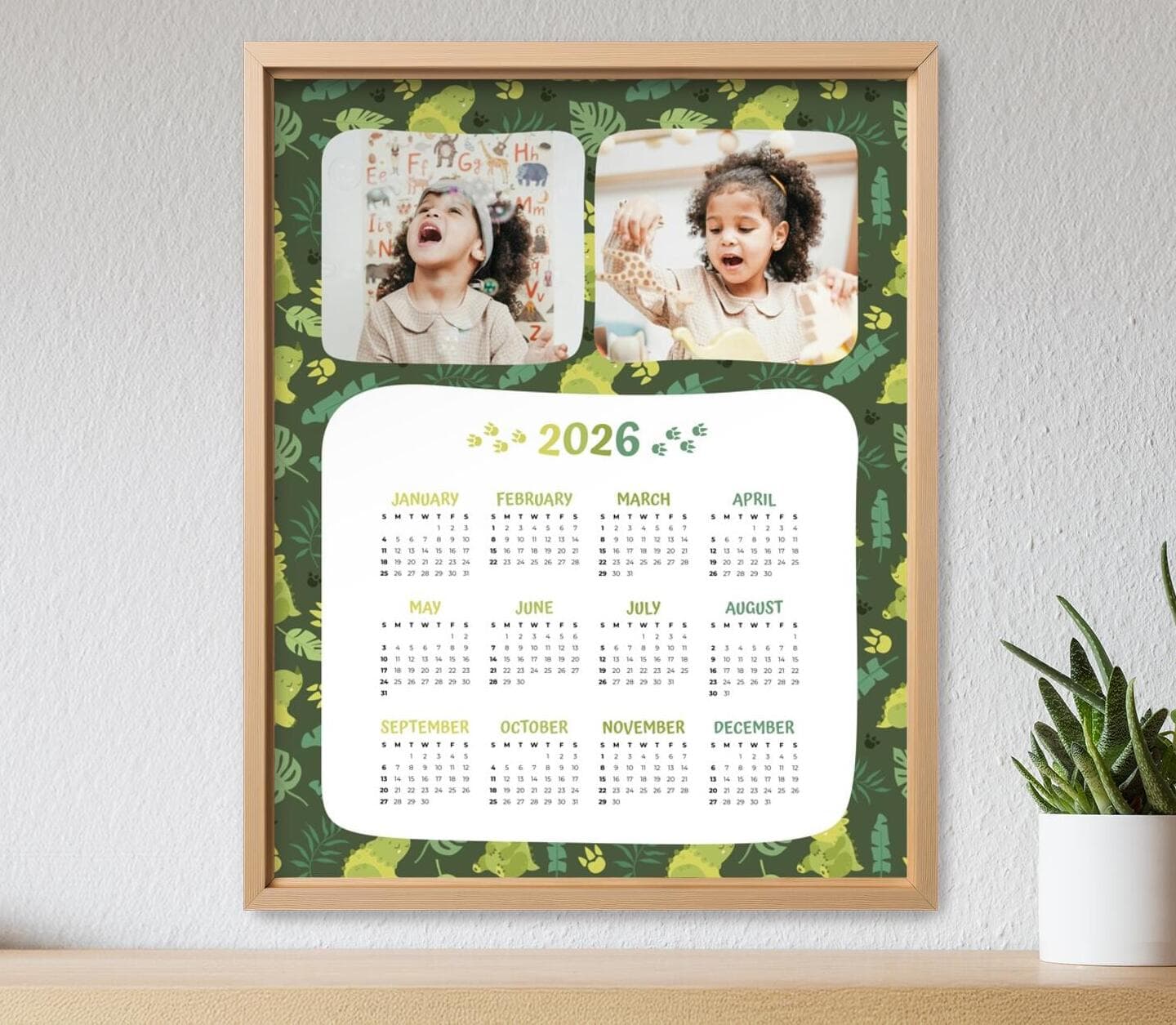 Dino Calendar Poster