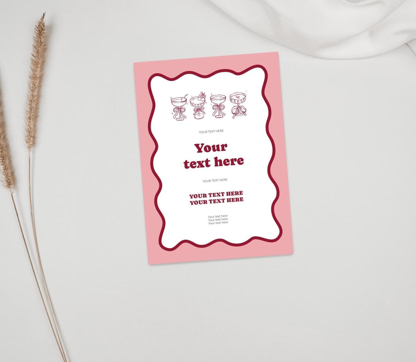 Galentine Invitation Wavy Card