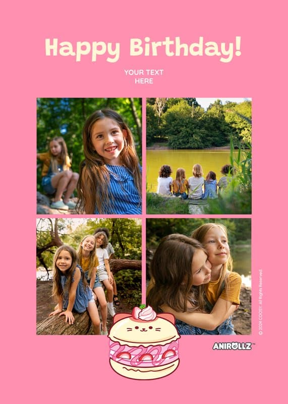 Anirollz® Birthday Cake Kittyroll Card