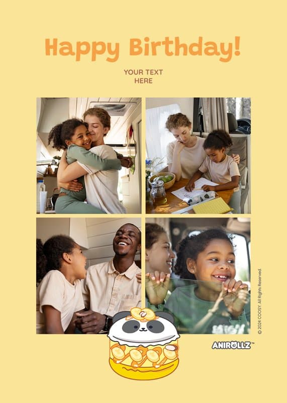 Anirollz® Birthday Cake Pandaroll Card
