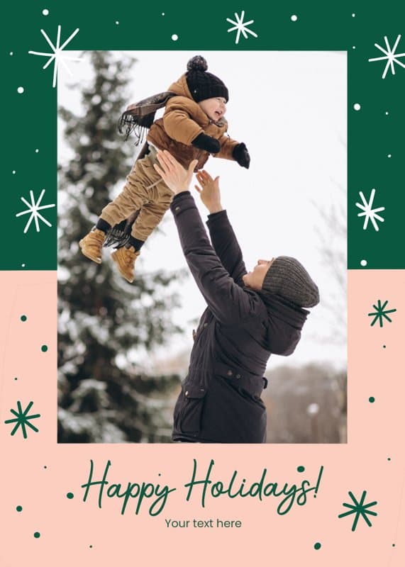 Green Frame Holidays Card