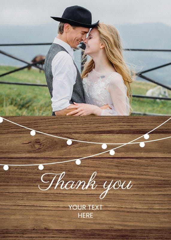 Rustic Romantic Thank You Card