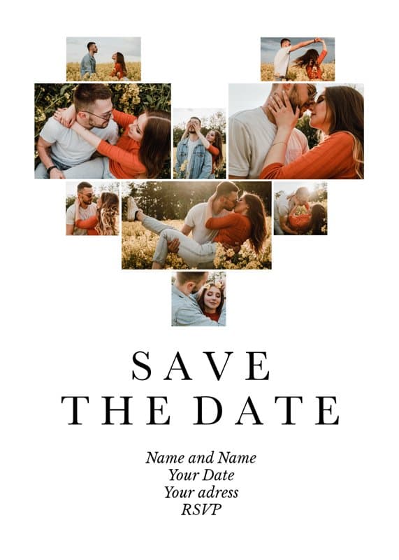 Heart photos Save The Date Card