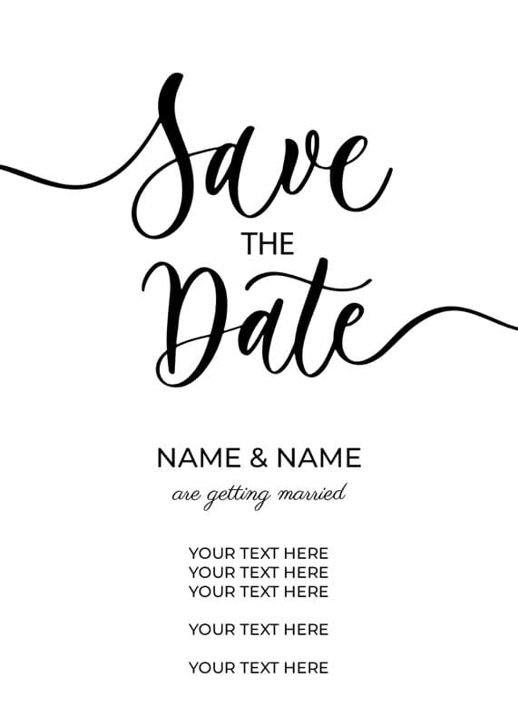 Calligraphy Save The Date Card