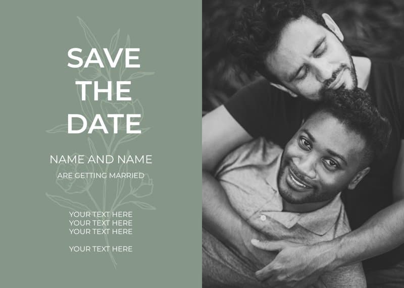 Modern Botanical Save The Date Card