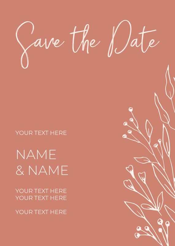 Modern Terracotta Save The Date Card