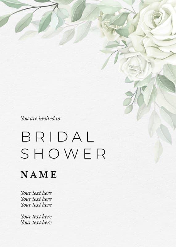 Greenery Watercolor Bridal Shower Card