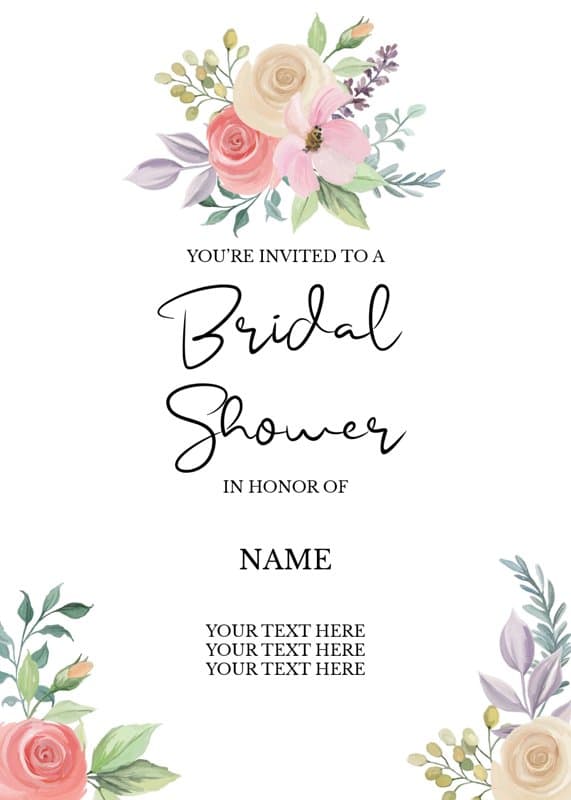 Rose Bouquet Bridal Shower Card