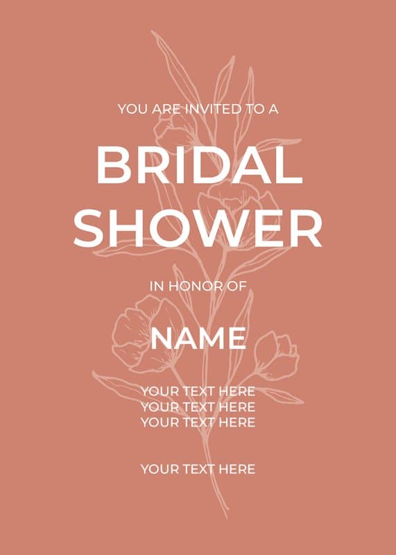 Terracotta Minimalist Bridal Shower Card