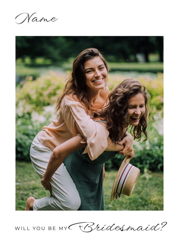 Sweet Calligraphy Bridesmaid Card