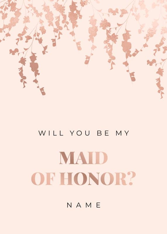 Bright Pink Maid Of Honor Card