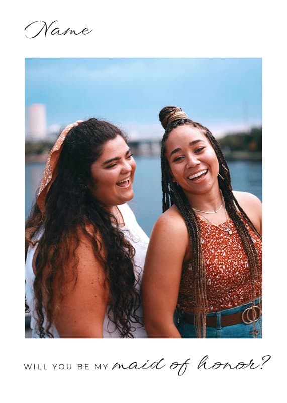 Sweet Calligraphy Maid Of Honor Card